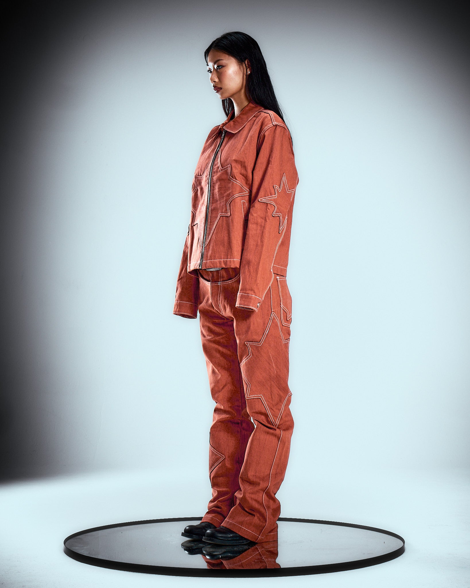 "Burnt "Orange Wax Demin Jacket