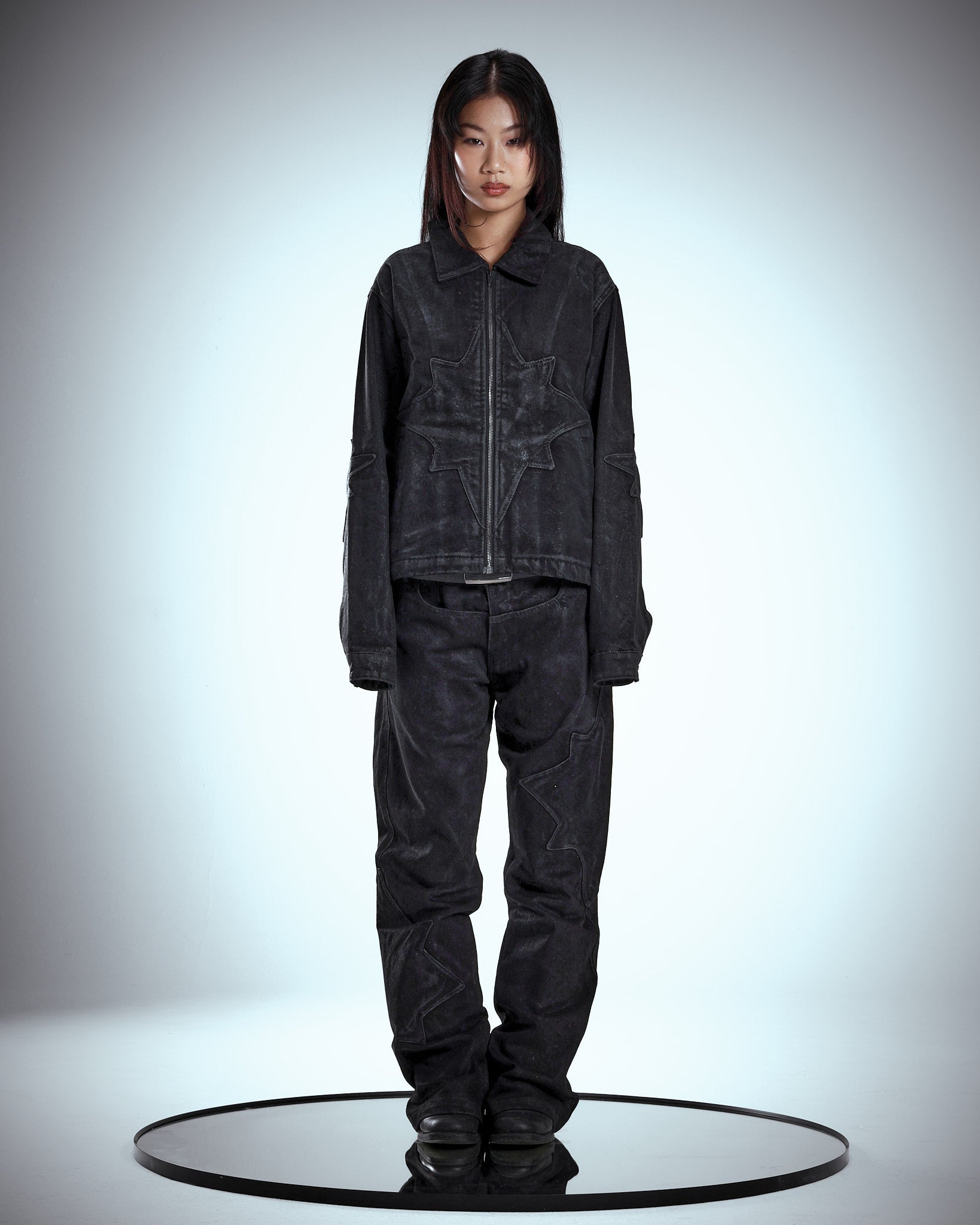 Black On Black Wax Denim Jacket