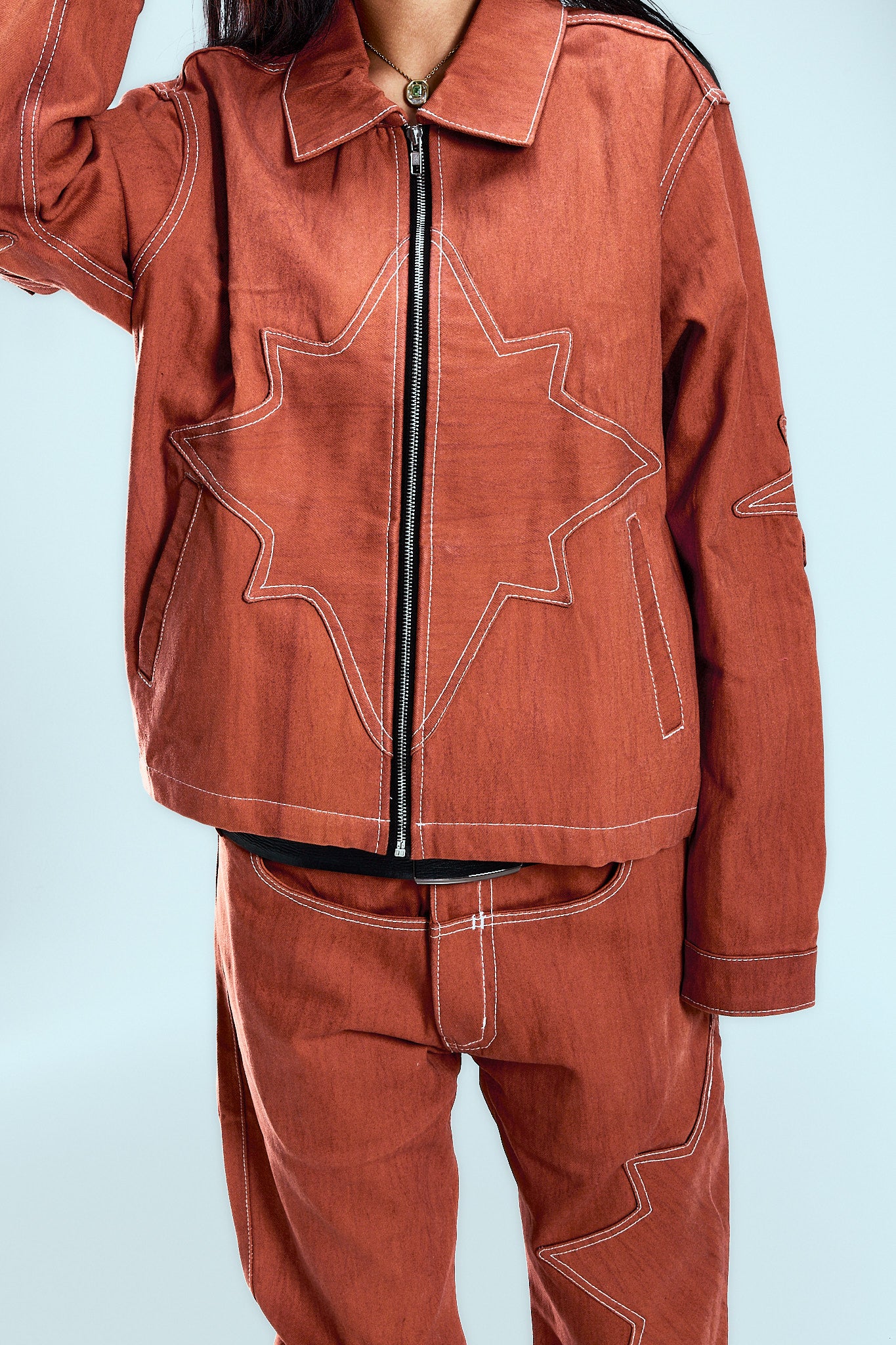 "Burnt "Orange Wax Demin Jacket