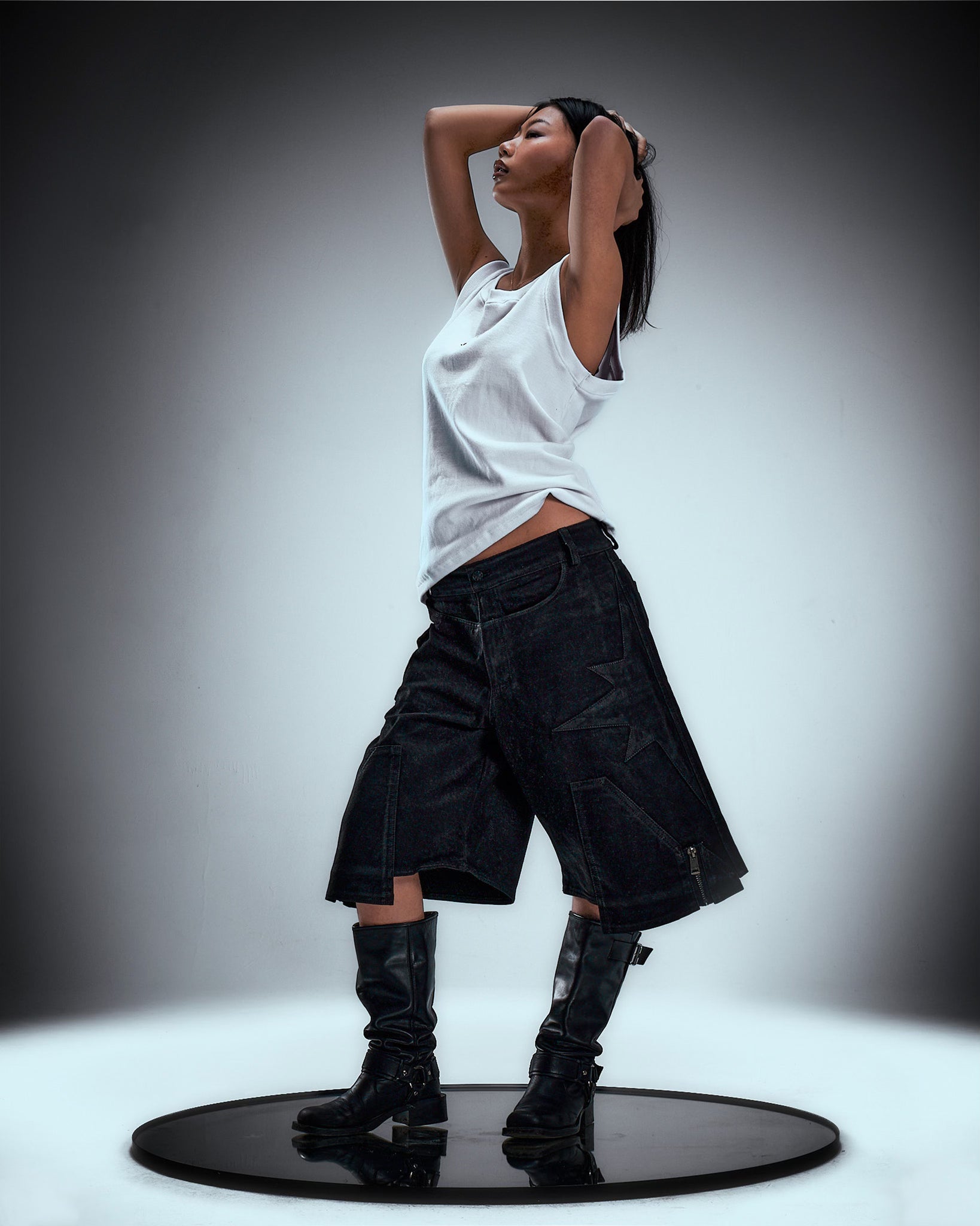 Black On Black Wax Denim Jorts