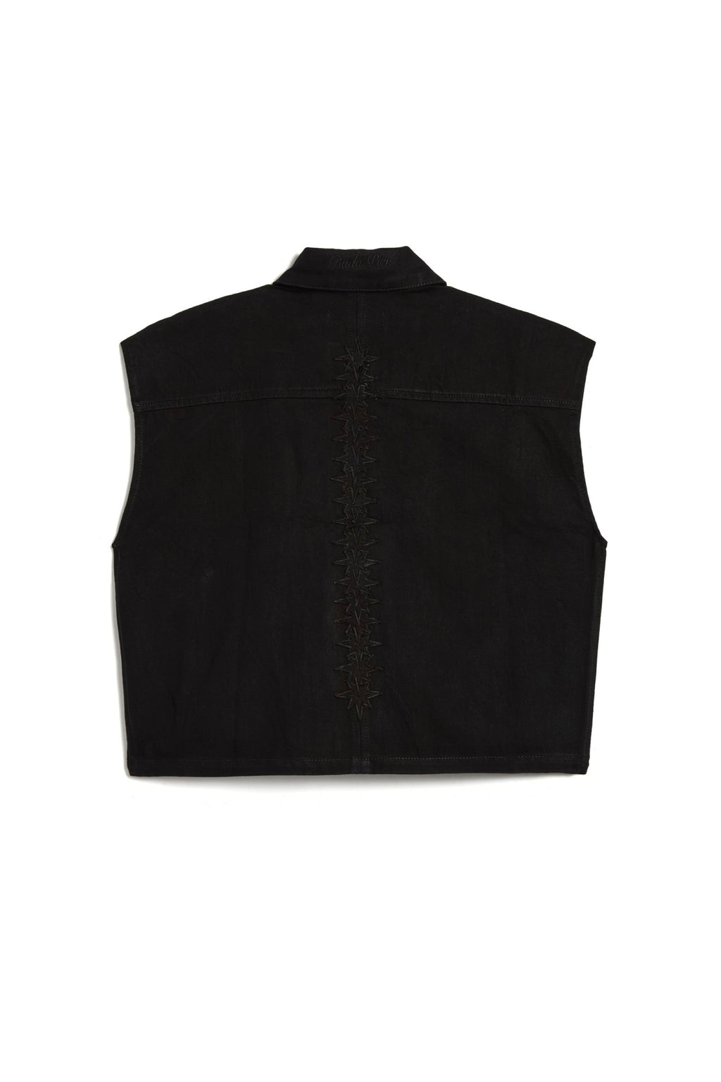 Black on Black Wax Denim Vest