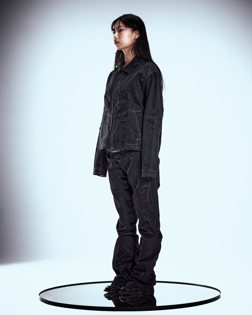 Black On Black Wax Denim Jacket