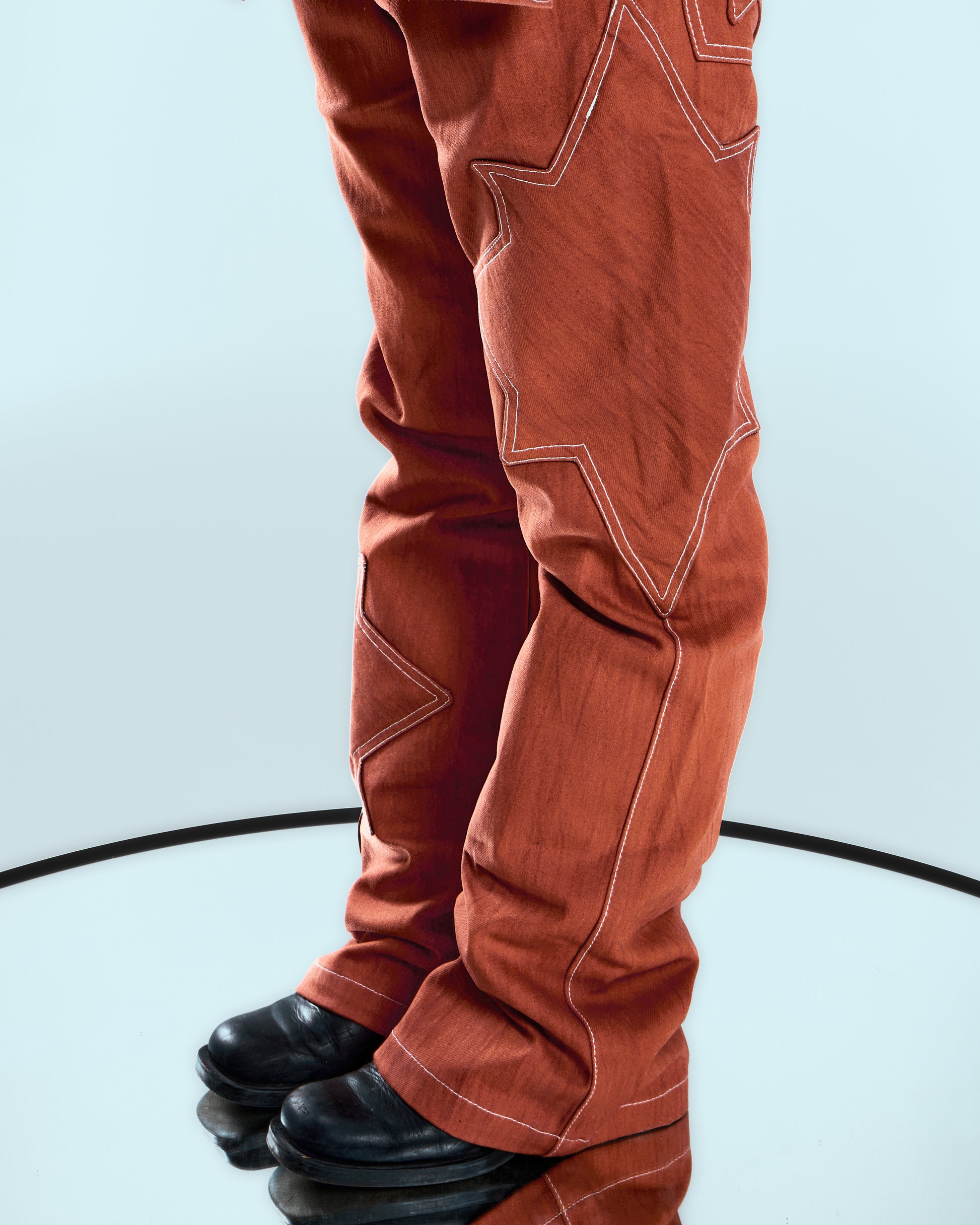 "Burnt "Orange Wax Demin Pants